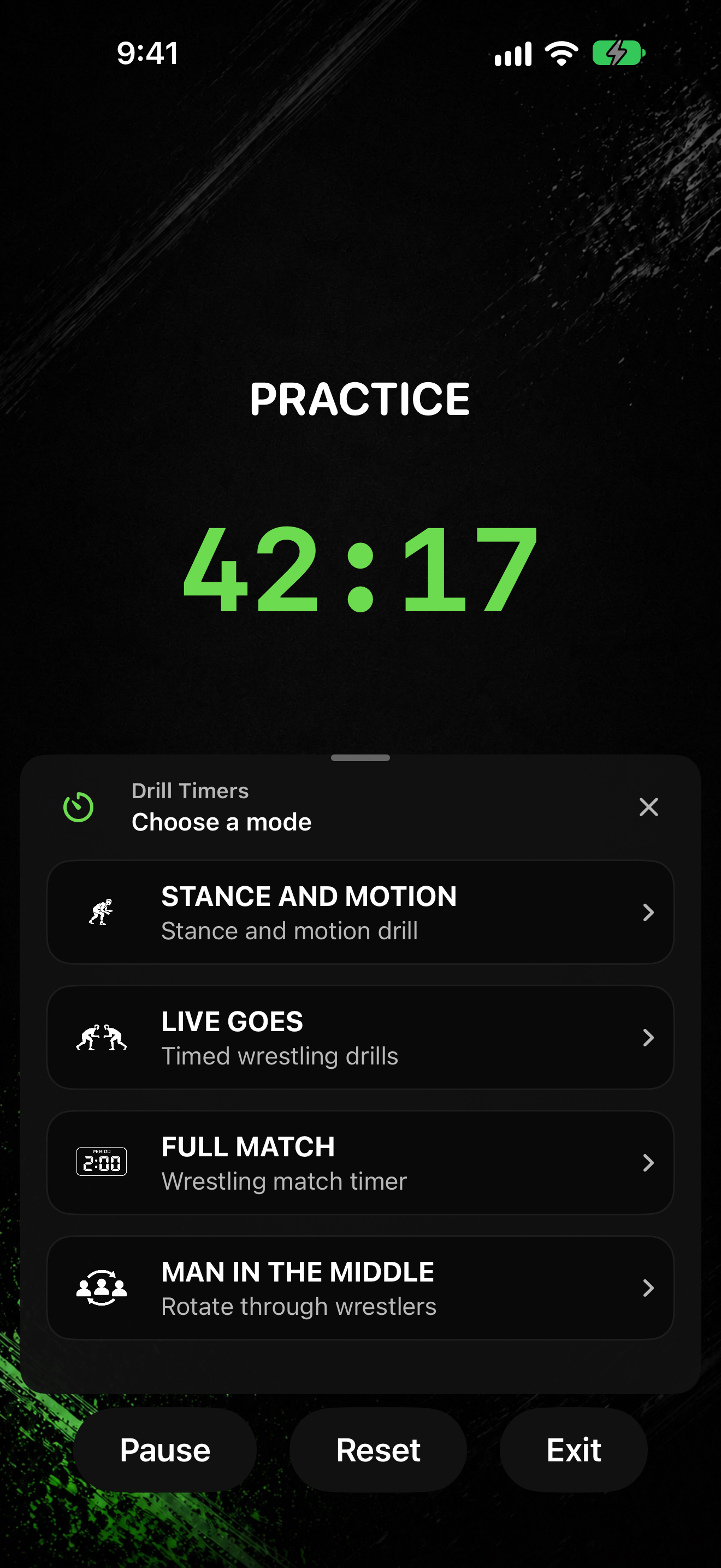 Drill Timers panel during Practice