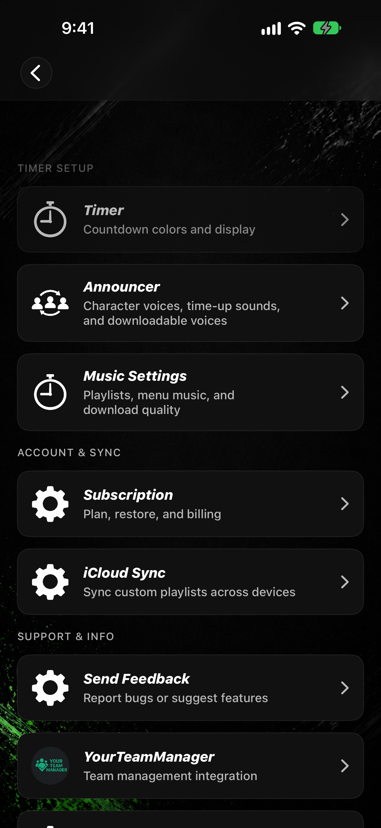 iPhone Settings showing Send Feedback